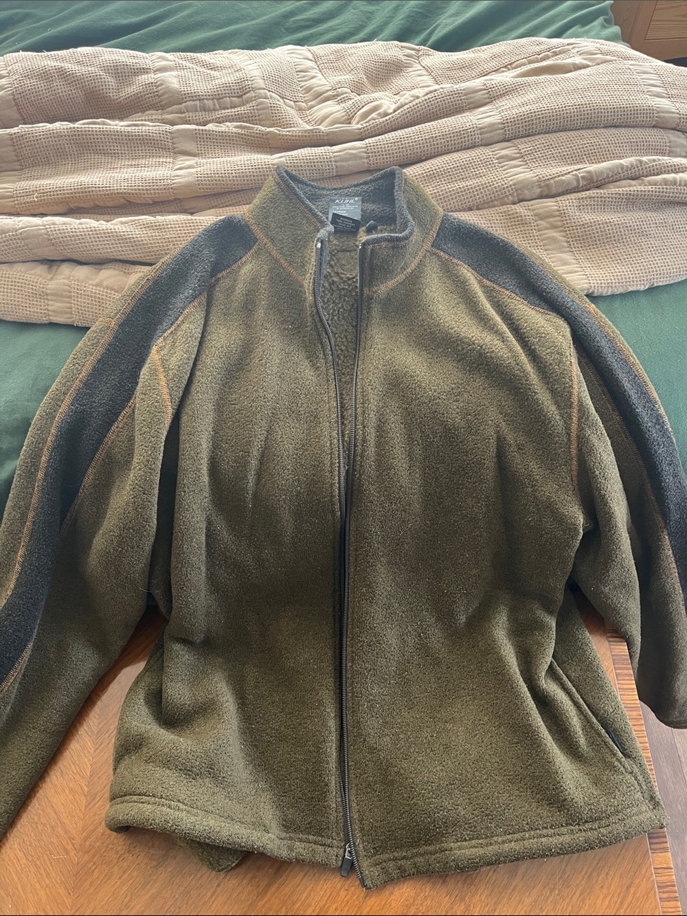 Kuhl Olive Green Fleece Jacket with Dark Trim